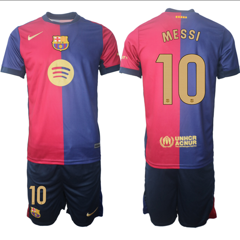 Men 2024-2025 Club Barcelona home Red blue #10 Soccer Jerseys->indianapolis colts->NFL Jersey